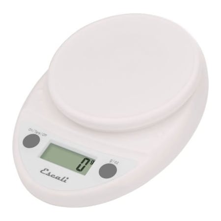 Escali Escali P115W Primo Compact Digital Scale, 5000 g x 1 g, White P115W